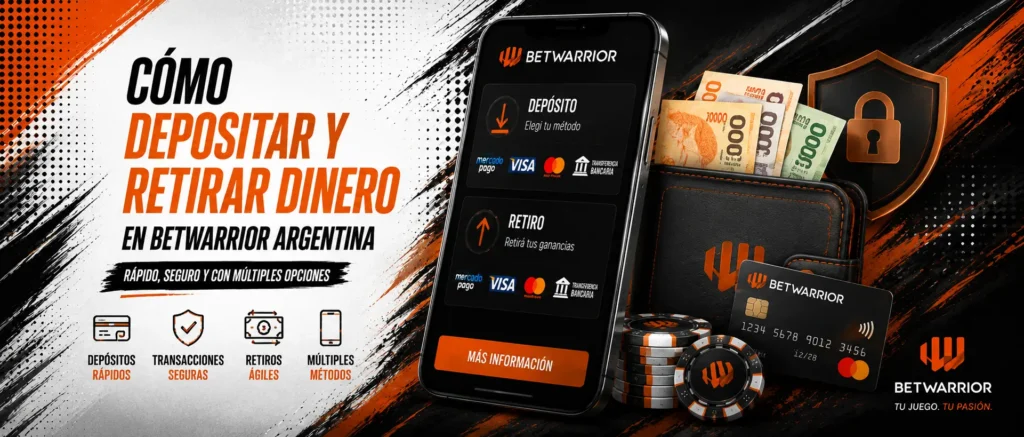 Cómo depositar y retirar dinero en BetWarrior Argentina